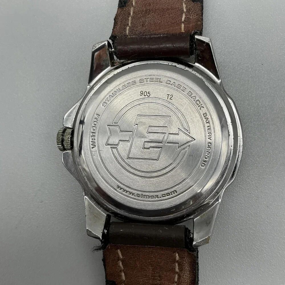 Timex Expedition Indiglo Mens Watch 42mm Cream Dial Brown Leather Date New Batt